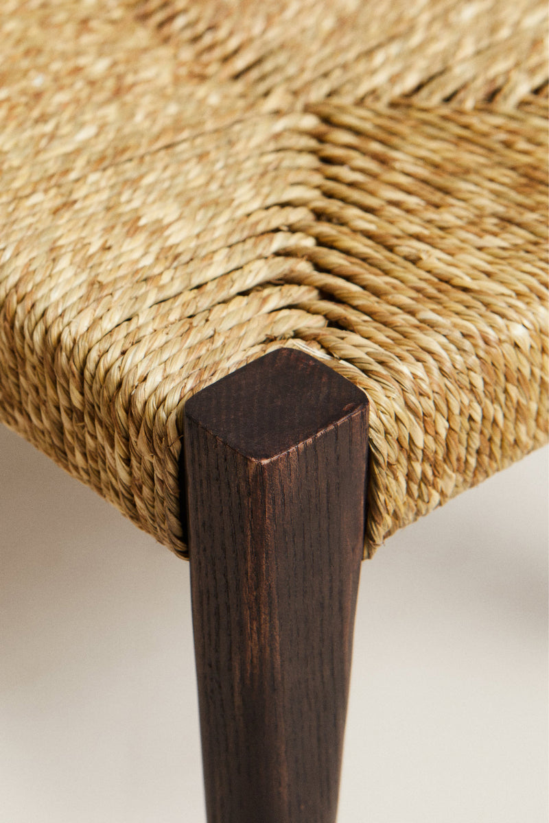 Oak & Seagrass Mini Stool – Crafted for Simplicity