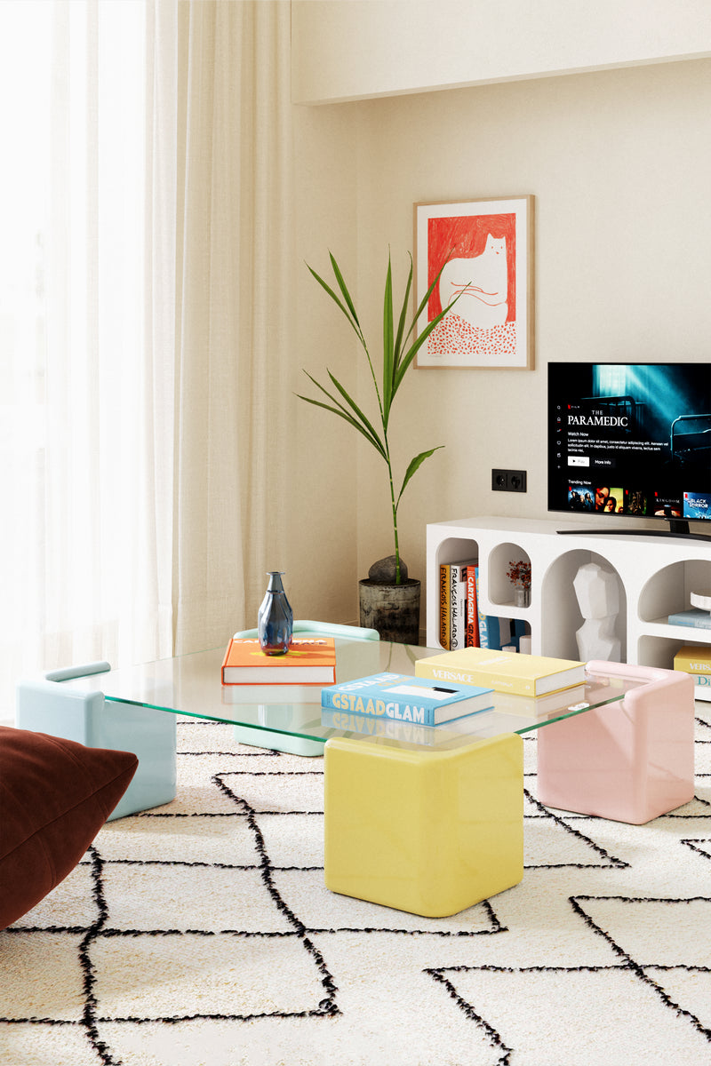Pixel Coffee Table – Playful Color, Modern Edge