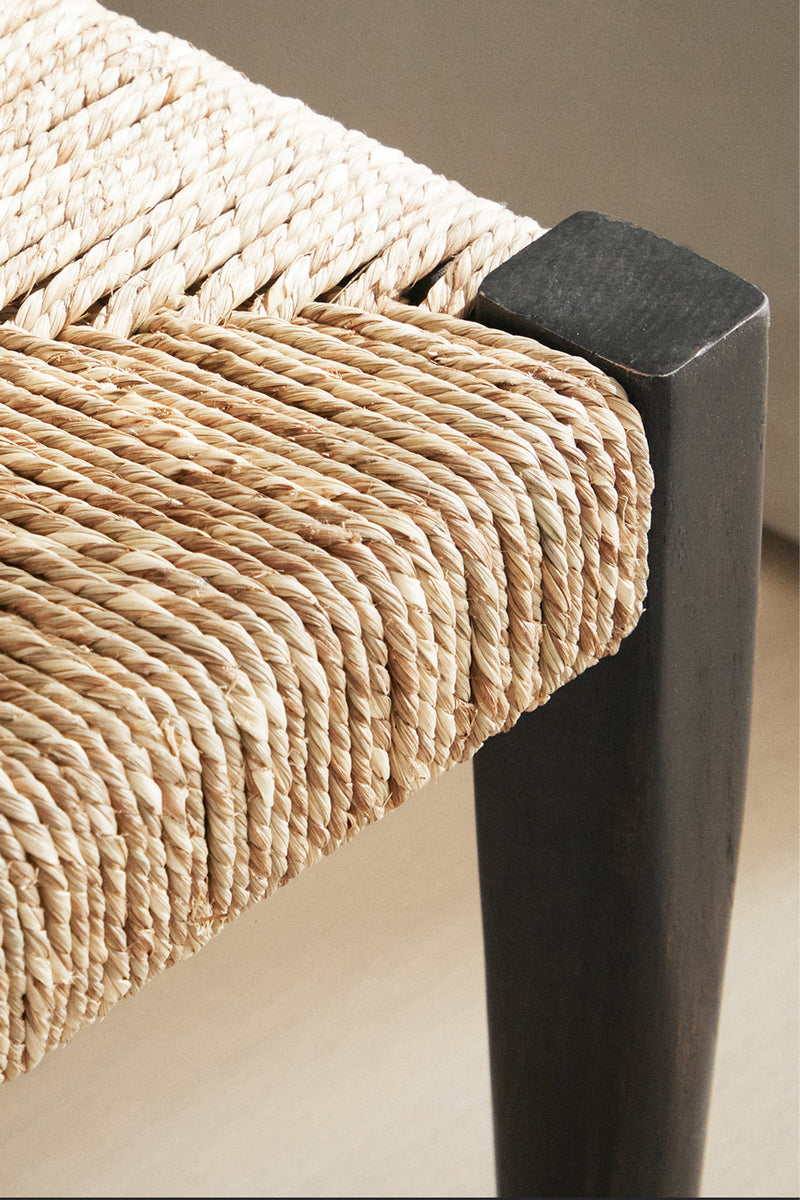 Oak & Seagrass Mini Stool – Crafted for Simplicity