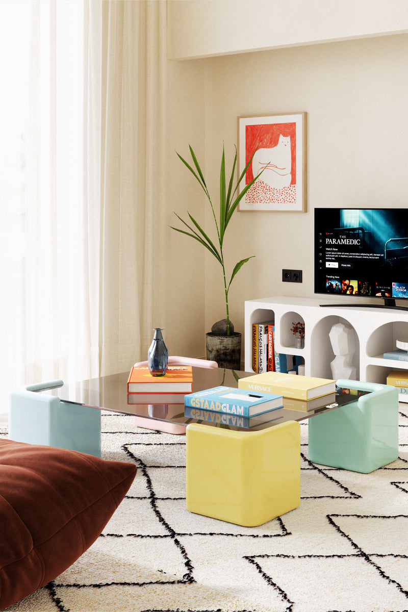 Pixel Coffee Table – Playful Color, Modern Edge